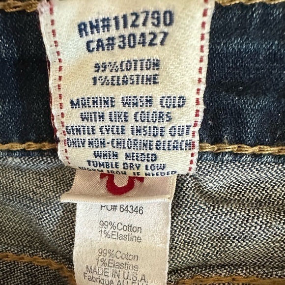 TRUE RELIGION Ricky Flap Pocket Rhinestone Jeans 28 - Picture 7 of 8